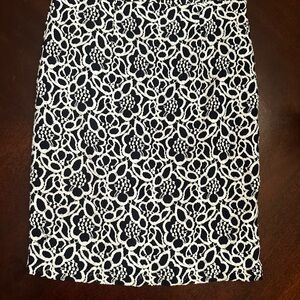 Elegant Navy Blue and White Lace Skirt